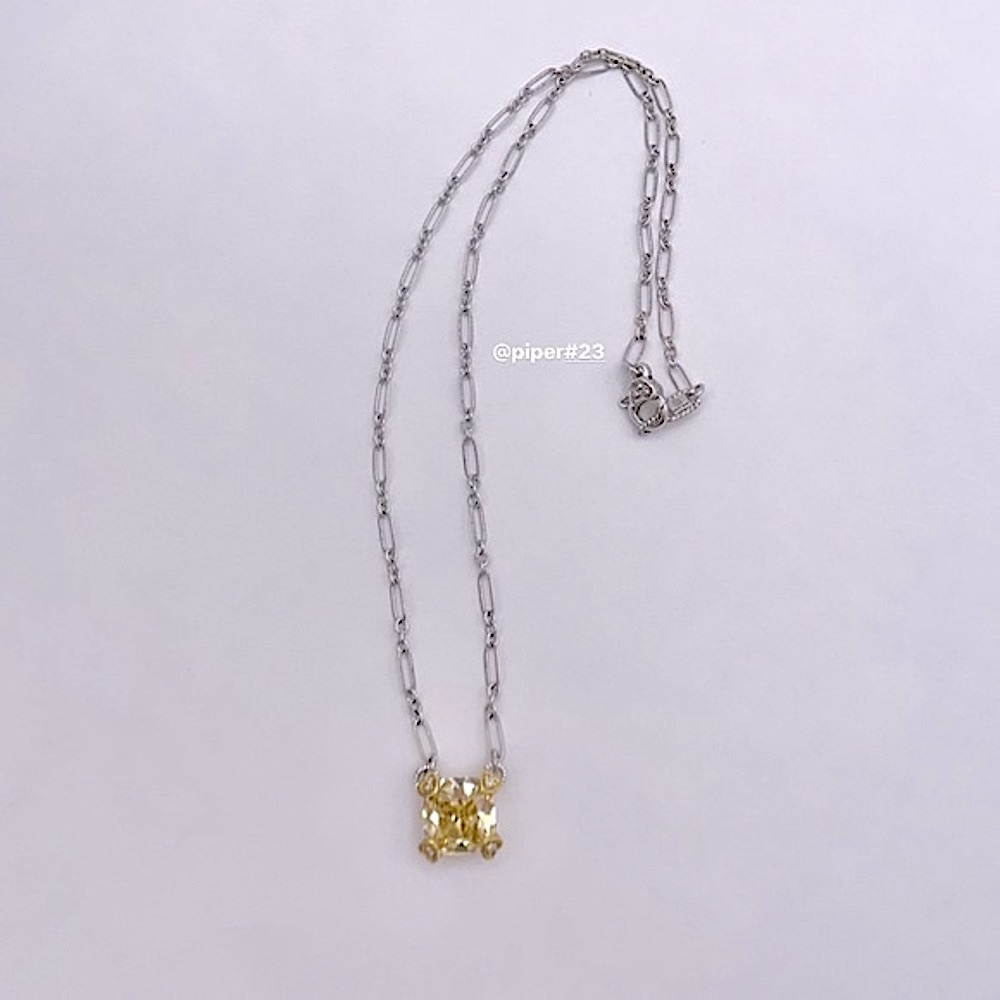 Judith Ripka Canary Crystal & Diamond JR TWO Linen Pendant Fancy-link Necklace - Picture 8 of 12